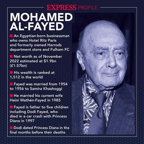 Mohamed Al Fayed Net Worth The Former Harrods Owner Had Eye Watering