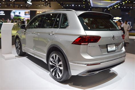 VW Tiguan R-Line rear three quarters left side at 2017 Dubai Motor Show