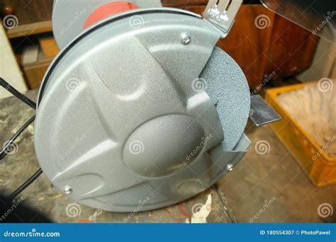 close   abrasive disc  bench grinder stock image image  bench