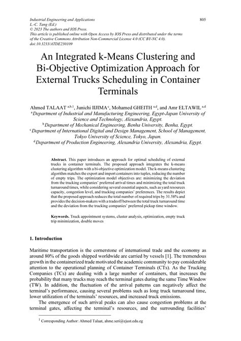 Pdf An Integrated K Means Clustering And Bi Objective Optimization