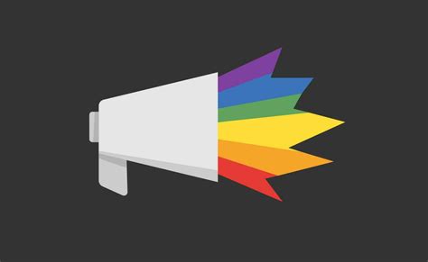 LGBT megaphone with rainbow. Pride month voice speaker. Diversity ...