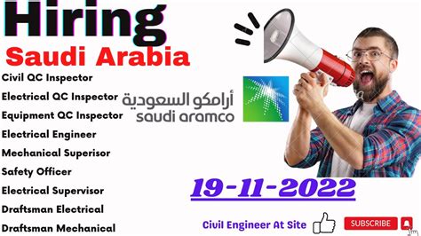 Hiring For Aramco Projects In Saudi Arabia Inspectors Engineers