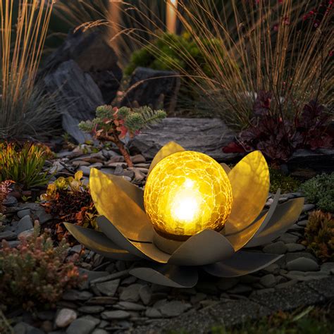 LED Solar Außen Lampe Lotus Blume Garten Beleuchtung Seerosen Design