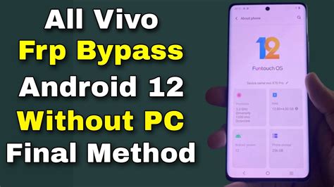 All Vivo Frp Bypass Unlock Google Account Lock Android 12 All Vivo