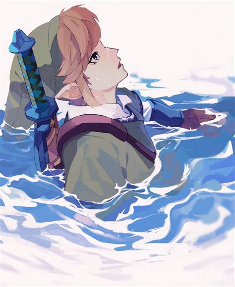 An Anime Character Floating In The Water