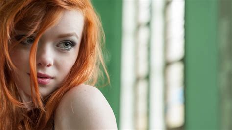 Wallpaper 1920x1080 Px Face Green Eyes Pale Portrait Redhead