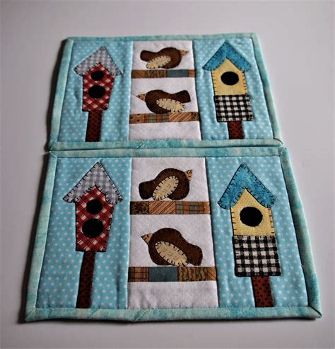 Mug Rugs Quilted Mug Rugs Appliqued Mug Rugs Candle Mats Etsy Mug