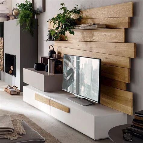 Ensemble Tv Mural Contemporain Sc Maronese En Ch Ne Naturel