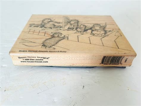 House Mouse Musical Mice Wood Stamp Hmr24 Ellen Jarecki 2006 Piano