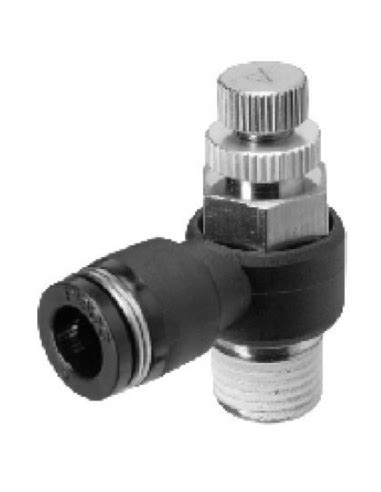 Regulador caudal orientable neumático 1 2 tubo diámetro 12 ADAJUSA