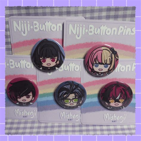 Nijisanji EN Vtuber XSOLEIL Button Pins Hex Haywire Meloco Kyoran