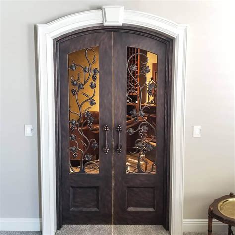 Iwd Luxury Wrought Iron Double Exterior Door Arched Top Clid 008