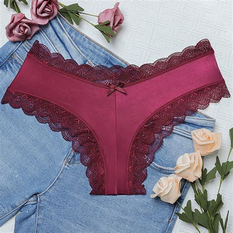 Adjfdgt Women Panties Pack 2x Sexy Lace Thong Rhinestone Buttt Lift T