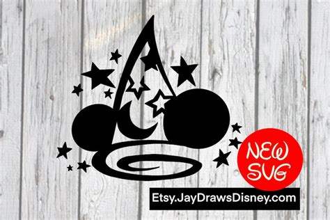 Sorcerer Mickey Mouse Hat Fantasia Disney Art Svgs Cricut Cut Etsy