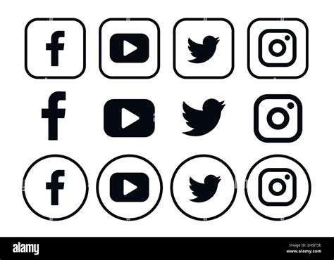 Beliebte Social Media Logotypenkollektion Facebook TikTok Instagram