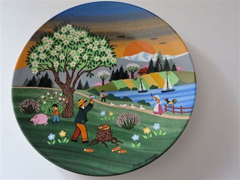 Barbara Furstenhofer Vintage 1980 S Spring Plate Spring Scene Spring