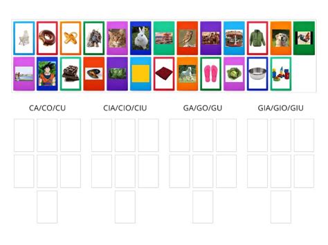 CA CO CU CIA CIO CIU GA GO GU GIA GIO GIU Group Sort