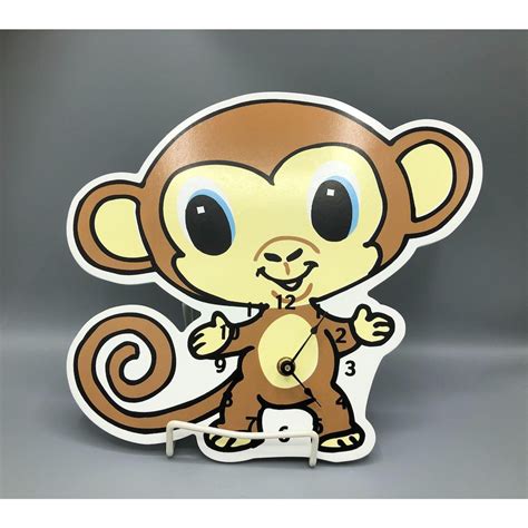 Monkey Wall Clock Kids Childrens Room Decor Nursery Bedroom Clocks