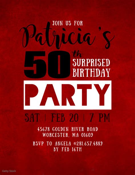 Surprise 50th Birthday Party Invitations Templates