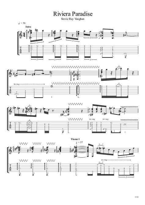 Riviera Paradise Sheet Music Stevie Ray Vaughan Paidtabs