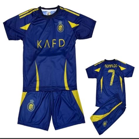 Jual Pakaian Olahraga Anak Ronaldo Al Nassr Away Kaos Sepak Bola Jersey