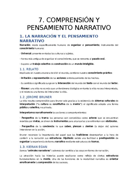 Apuntes Pensamiento Y Lenguaje Segundo Cuatri 7 COMPRENSIÓN Y