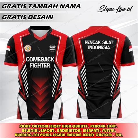 Jual Kaos Jersey Custom Gratis Desain Pencak Silat Beladiri PSHT