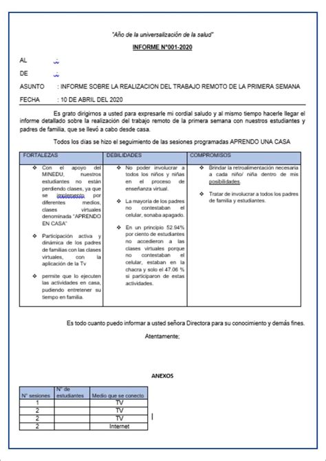 Modelo De Formato Informe Semanal Y Ficha De Seguimiento De Sesiones De