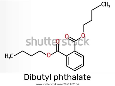 Dibutyl Phthalate Dbp Molecule Phthalate Ester Stock Illustration