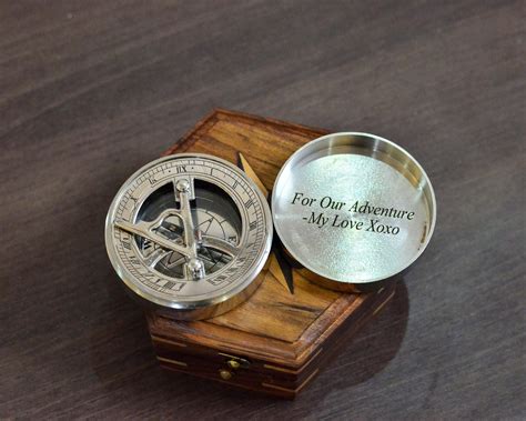 Personalized Gift Sundial Compass Compass For Son Engraved Etsy