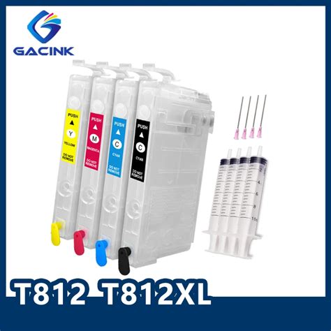 T812 T812xl Refillable Ink Cartridge Without Chip For Epson Workforce Wf 3820 Wf 3825 Wf 4830