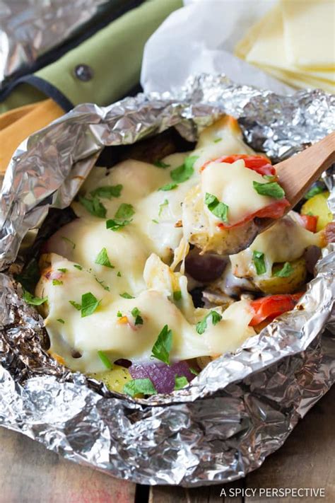 Cheesy Ranch Chicken Potato Foil Packets A Spicy Perspective