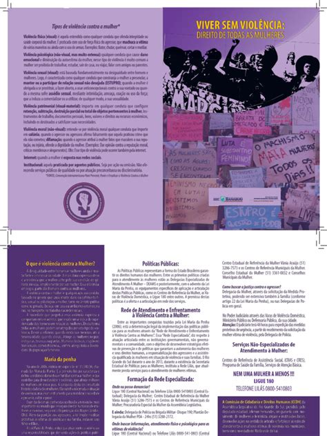 Folder Sobre Violência Contra A Mulher Pdf