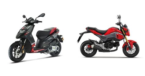 Motorrad Vergleich Aprilia Sr 50 Motard 2019 Vs Honda Msx 125 2020