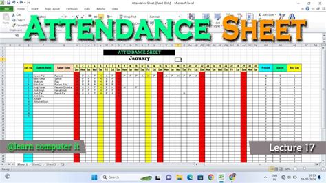 How To Make Attendance Sheet In Ms Excel Automatic Attendance Sheet