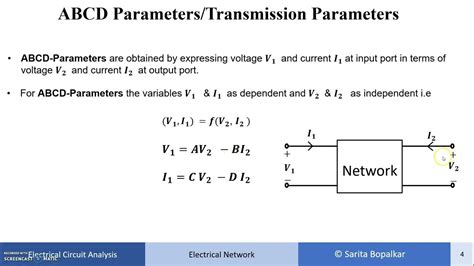 Abcd Parameters Of A Two Port Network Youtube