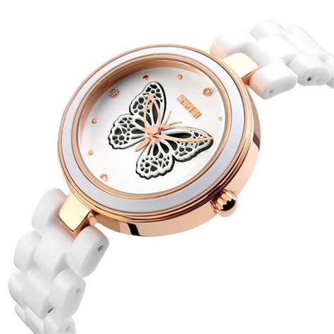 Sharphy Montre Ceramique Femmes De Marque Luxe Papillon Cdiscount