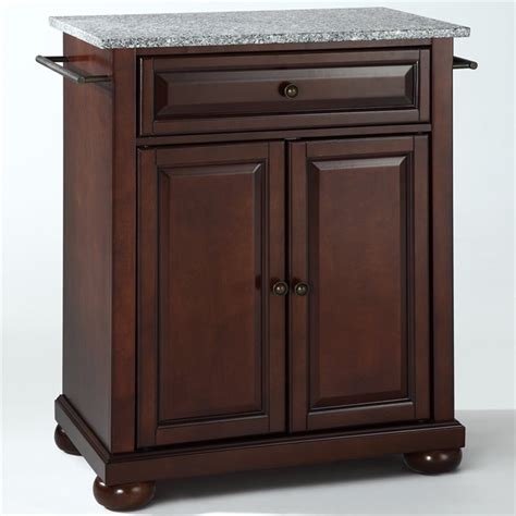 Crosley Furniture Alexandria Solid Granite Top Mahogany Kitchen Island