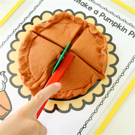 Pumpkin Pie Play Dough Fractions Free Printable Fantastic Fun And Learning