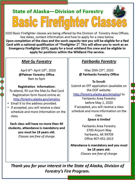 State Forestry Releases 2020 Red Card And Refresher Class Schedules