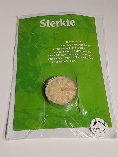 Waxine Wenskaart Met Waxinelichtje Sterkte Cadeau Tip Bol