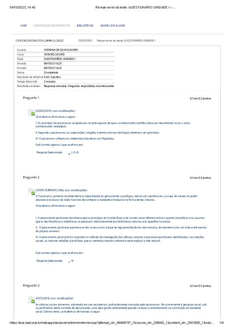 Ciencias Sociais I Question Rio Ciencias Sociais D R