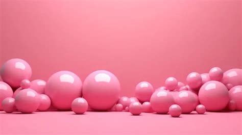 Assorted Pink Spheres On A D Pink Backdrop Rendered Illustration