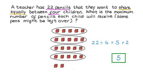 Question Video Solving Word Problems Involving Division And The