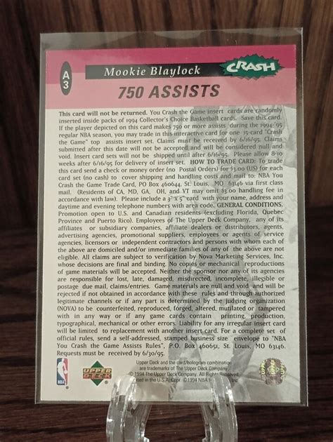 Mookie Blaylock 1994 UD Collectors Choice You Crash The Game A3 Hawks