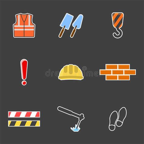 Conjunto De Iconos De La Construcci N Vector En El Fondo Blanco