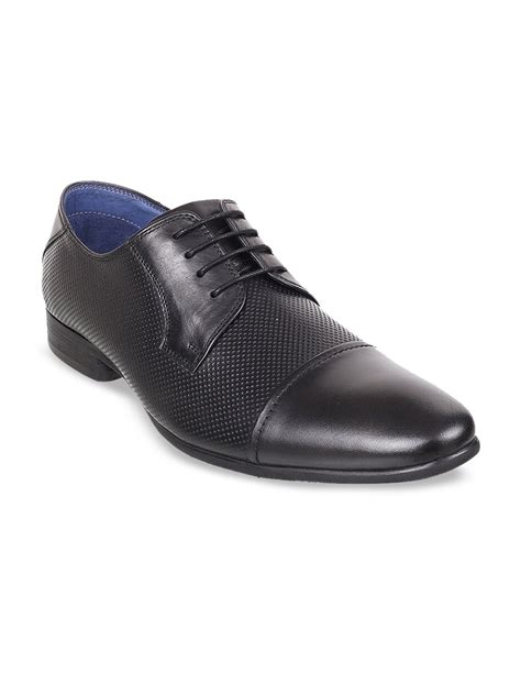 Buy Davinchi Men Black Solid Leather Formal Derbys Formal Shoes For