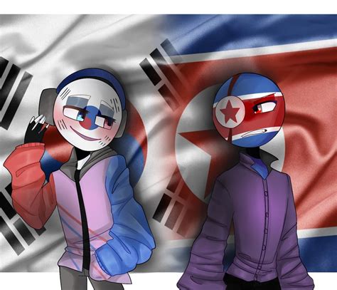 South And North Korea Countryhumans