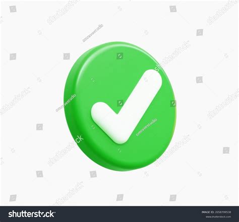 D Realistic Check Mark Button Vector Royalty Free Stock Vector