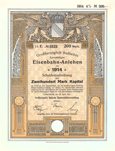 At Auction Grossherzoglich Badisches Eisenbahn Anlehen